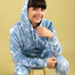 Trendy Tie-Dye Hoodie Jogger Set for Kids Girls (Cerulean Blue) - Tweeny Mini