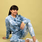 Trendy Tie-Dye Hoodie Jogger Set for Kids Girls (Cerulean Blue) - Tweeny Mini