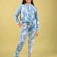 Trendy Tie-Dye Hoodie Jogger Set for Kids Girls (Cerulean Blue) - Tweeny Mini