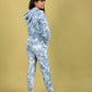 Trendy Tie-Dye Hoodie Jogger Set for Kids Girls (Cerulean Blue) - Tweeny Mini