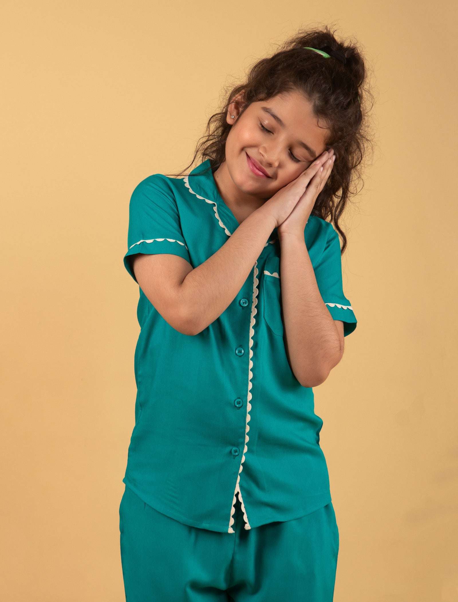 Opal Dreams Best Nightdress For Girls Kids (Teal Green) - Tweeny Mini