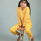 Pure Rayon Girls Kids Floral Night Dress (Full Sleeves, Yellow) - Tweeny Mini