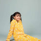 Pure Rayon Girls Kids Floral Night Dress (Full Sleeves, Yellow) - Tweeny Mini