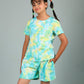 Super Soft Tie-Dye Girls Co-ord set (Lemon Green) - Tweeny Mini