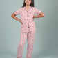 Pure Rayon Zebra Printed Kids Girls Nightwear Pajama Set (Half Sleeves, Pink) - Tweeny Mini