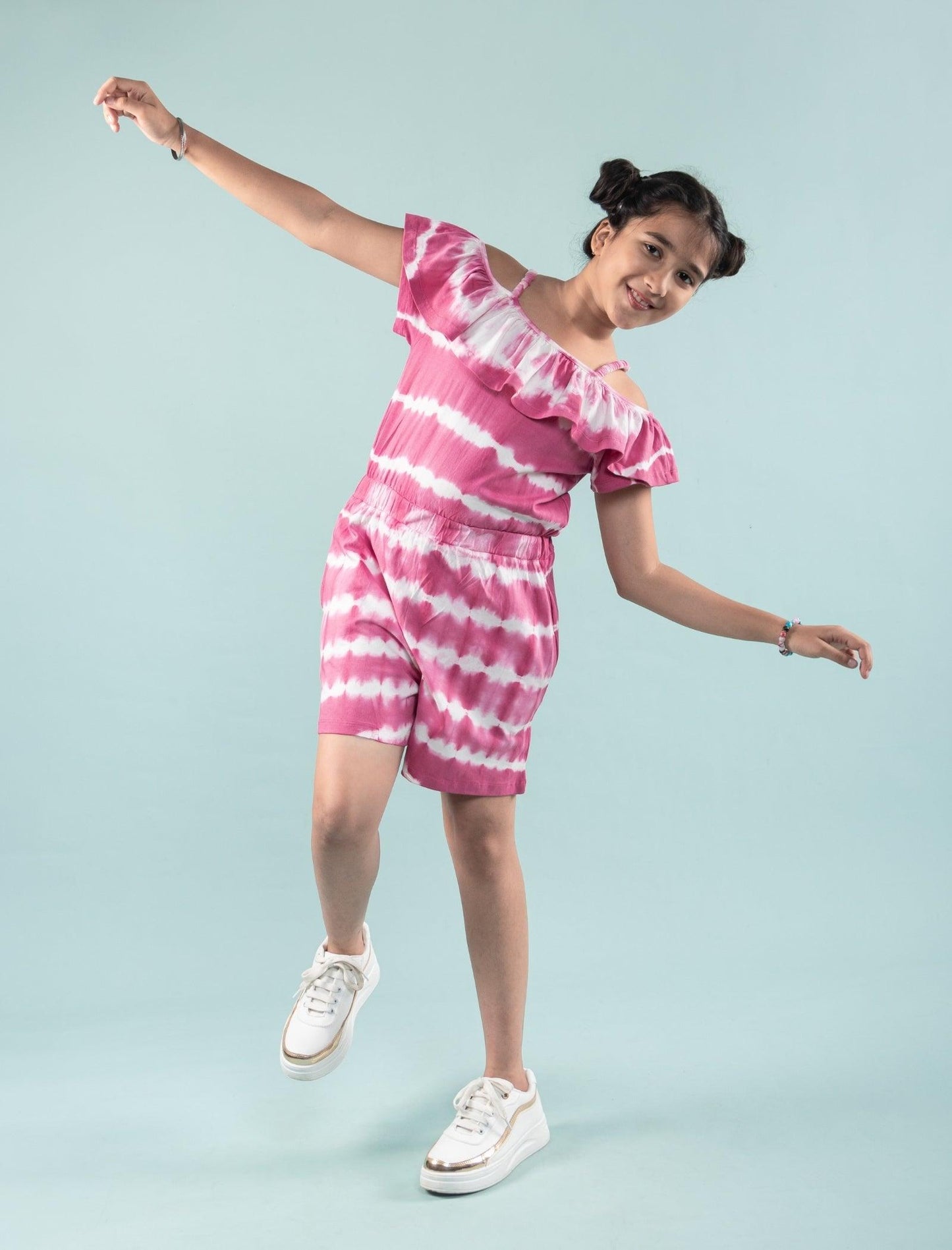Summer Tie Dye Girls Kids Romper Dress (Pink) - Tweeny Mini