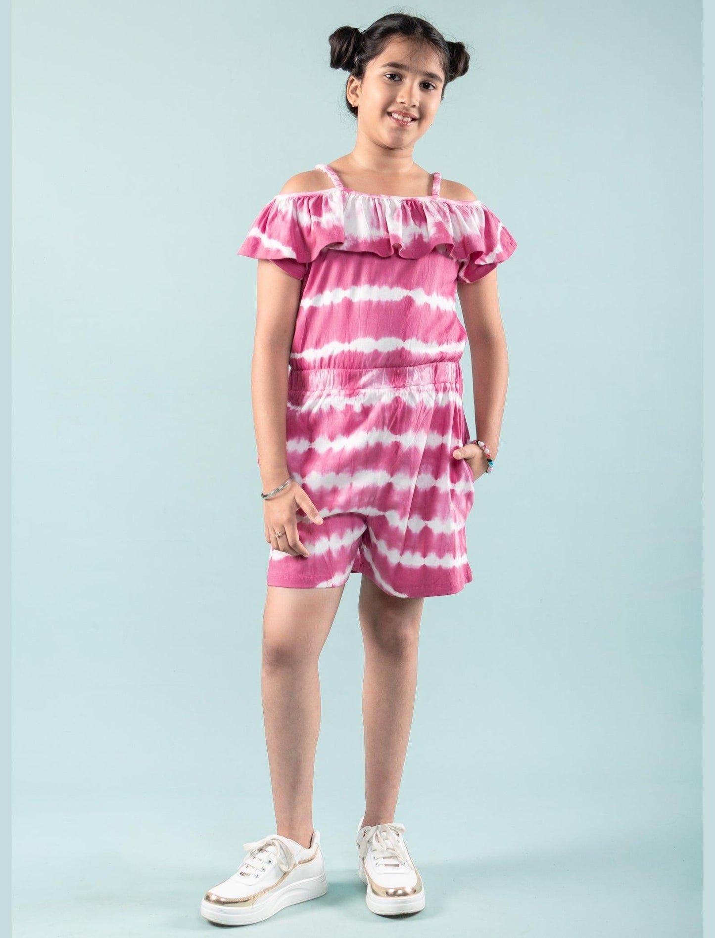 Summer Tie Dye Girls Kids Romper Dress (Pink) - Tweeny Mini