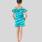 Pure Cotton Tie Dye Romper Dress For Girls (Green) - Tweeny Mini
