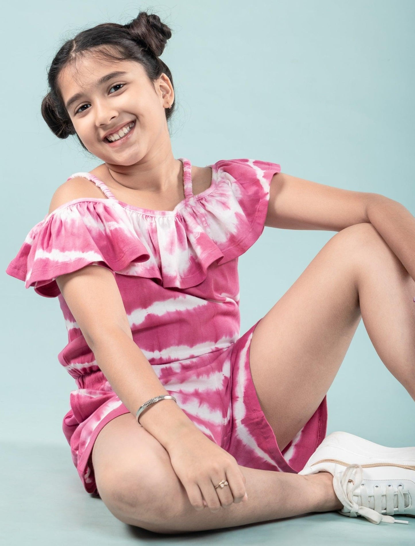 Summer Tie Dye Girls Kids Romper Dress (Pink) - Tweeny Mini