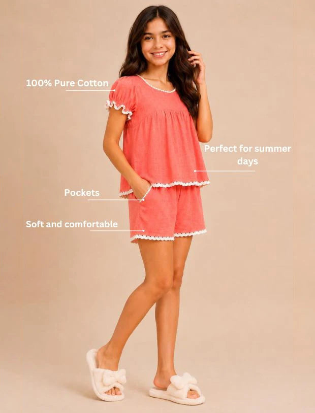 Girls Kids Pure Cotton Summer Loungewear set