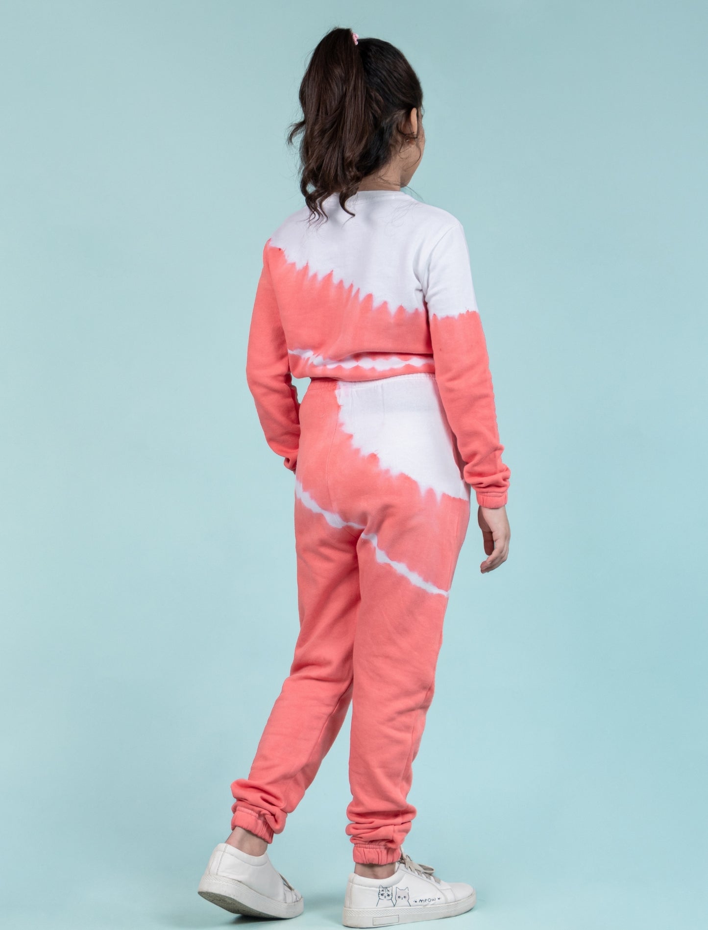 Terry Cotton Girls Kids Tie Dye Joggers Set (Mineral Red) - Tweeny Mini