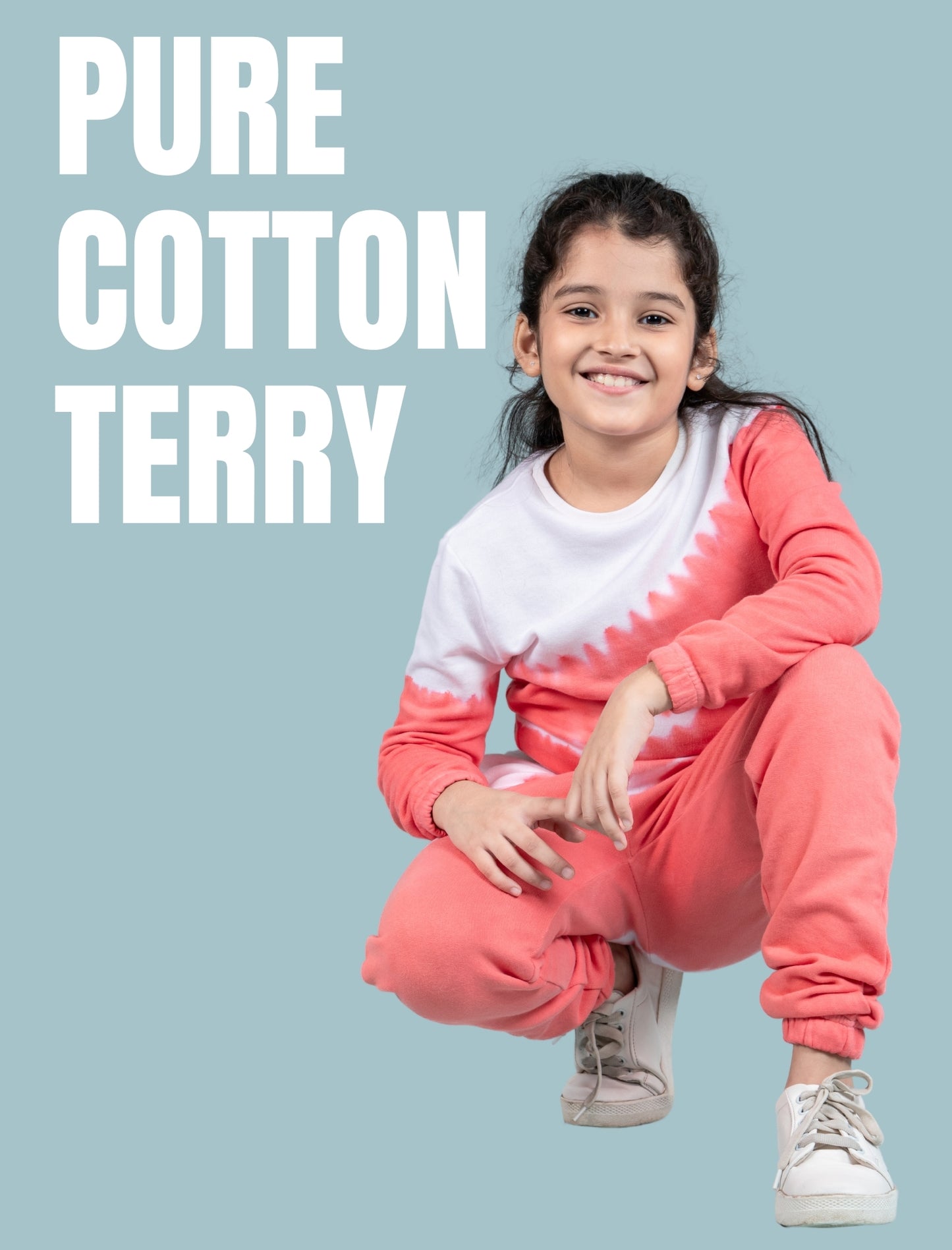 Terry Cotton Girls Kids Tie Dye Joggers Set (Mineral Red) - Tweeny Mini