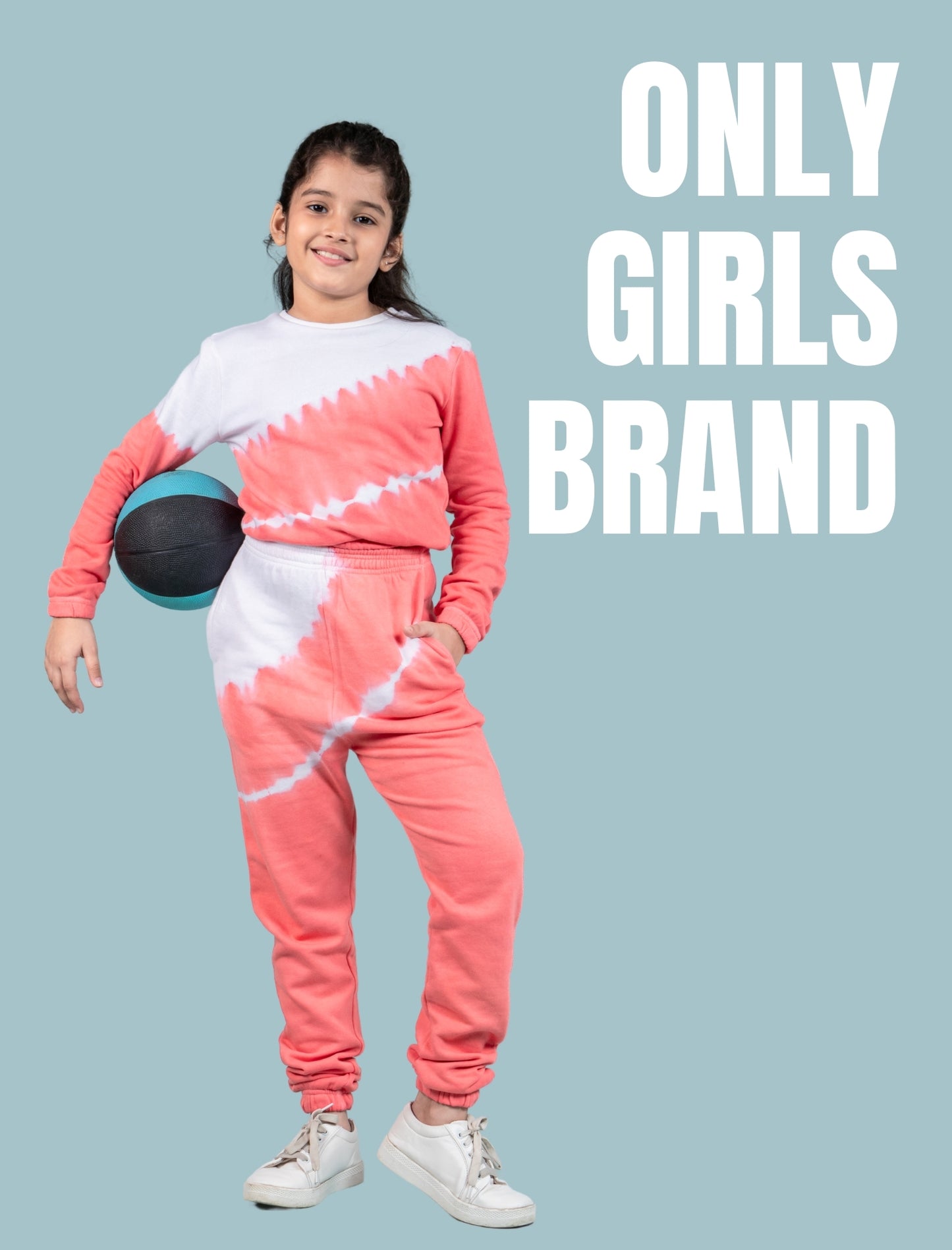 Terry Cotton Girls Kids Tie Dye Joggers Set (Mineral Red) - Tweeny Mini