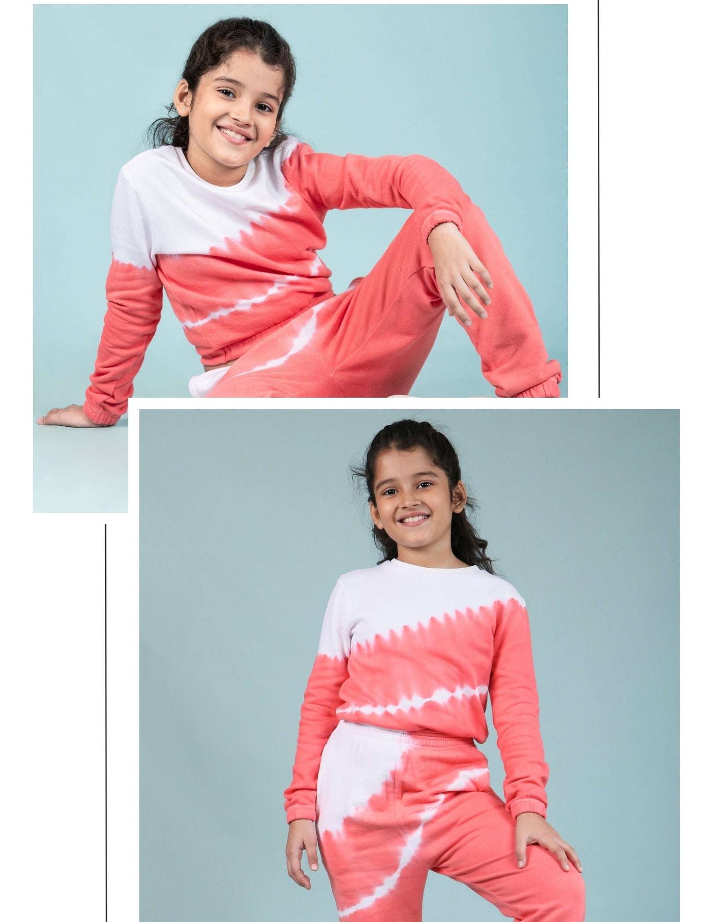 Terry Cotton Girls Kids Tie Dye Joggers Set (Mineral Red) - Tweeny Mini