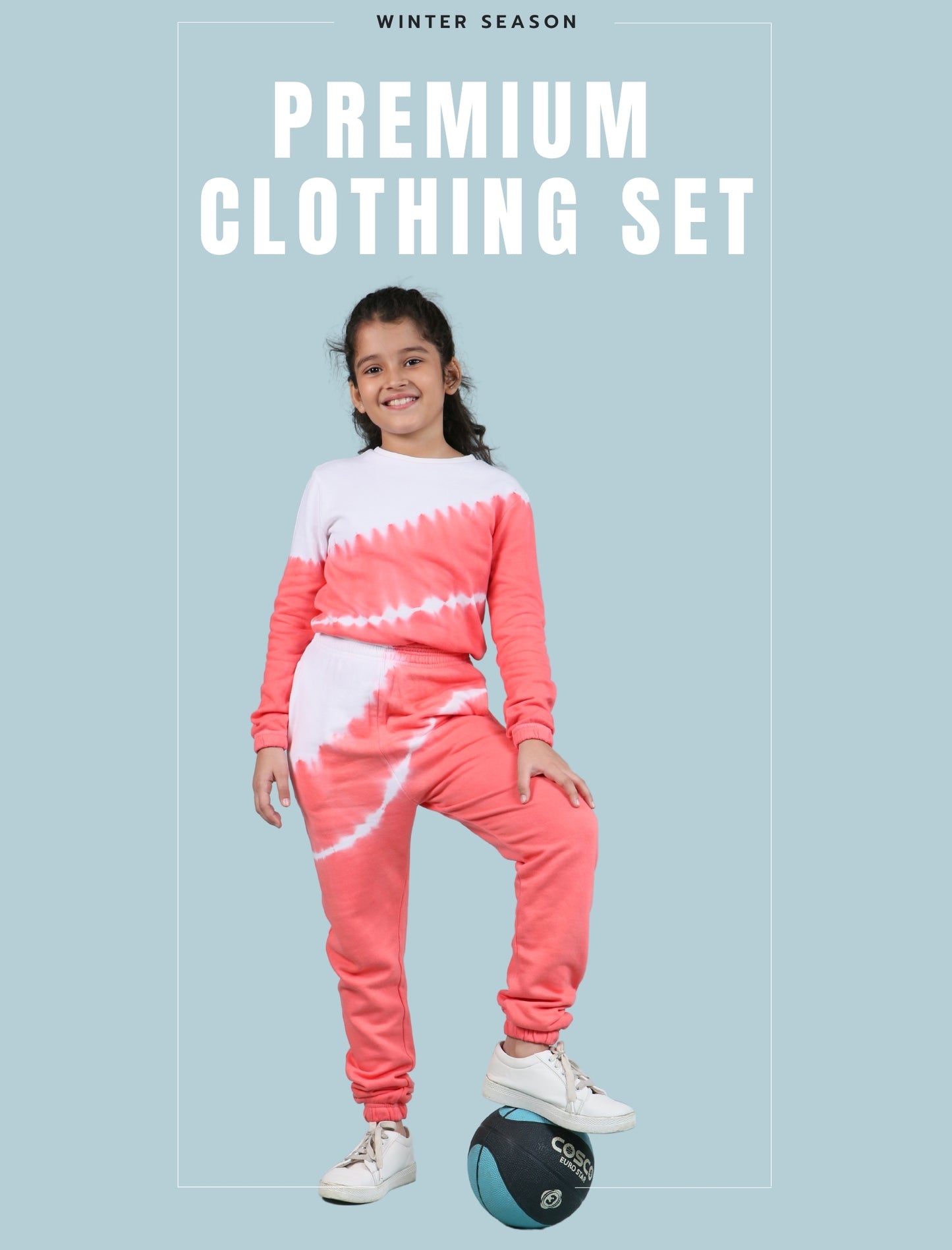 Terry Cotton Girls Kids Tie Dye Joggers Set (Mineral Red) - Tweeny Mini