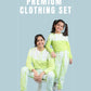Premium Terry Cotton Tie Dye Girls Kids Winter Joggers Set (Citrus Green) - Tweeny Mini