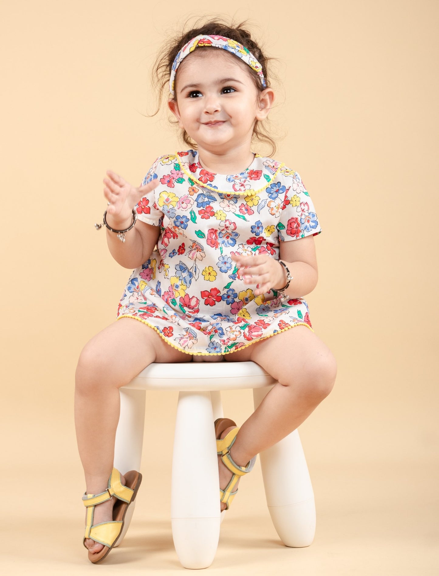 Floral New Born Baby Dress for Girls Kids with Headband (Multi) - Tweeny Mini
