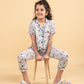 Pure Rayon Butterfly Printed Night Suits for Girls Kids (Blue) - Tweeny Mini