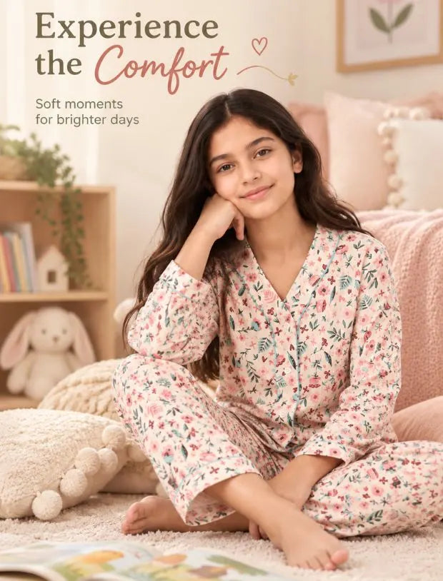 nightwearbeigefloral-Tweeny Mini