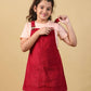 Classic Corduroy Pinafore Dress for Girls Kids (Red) - Tweeny Mini