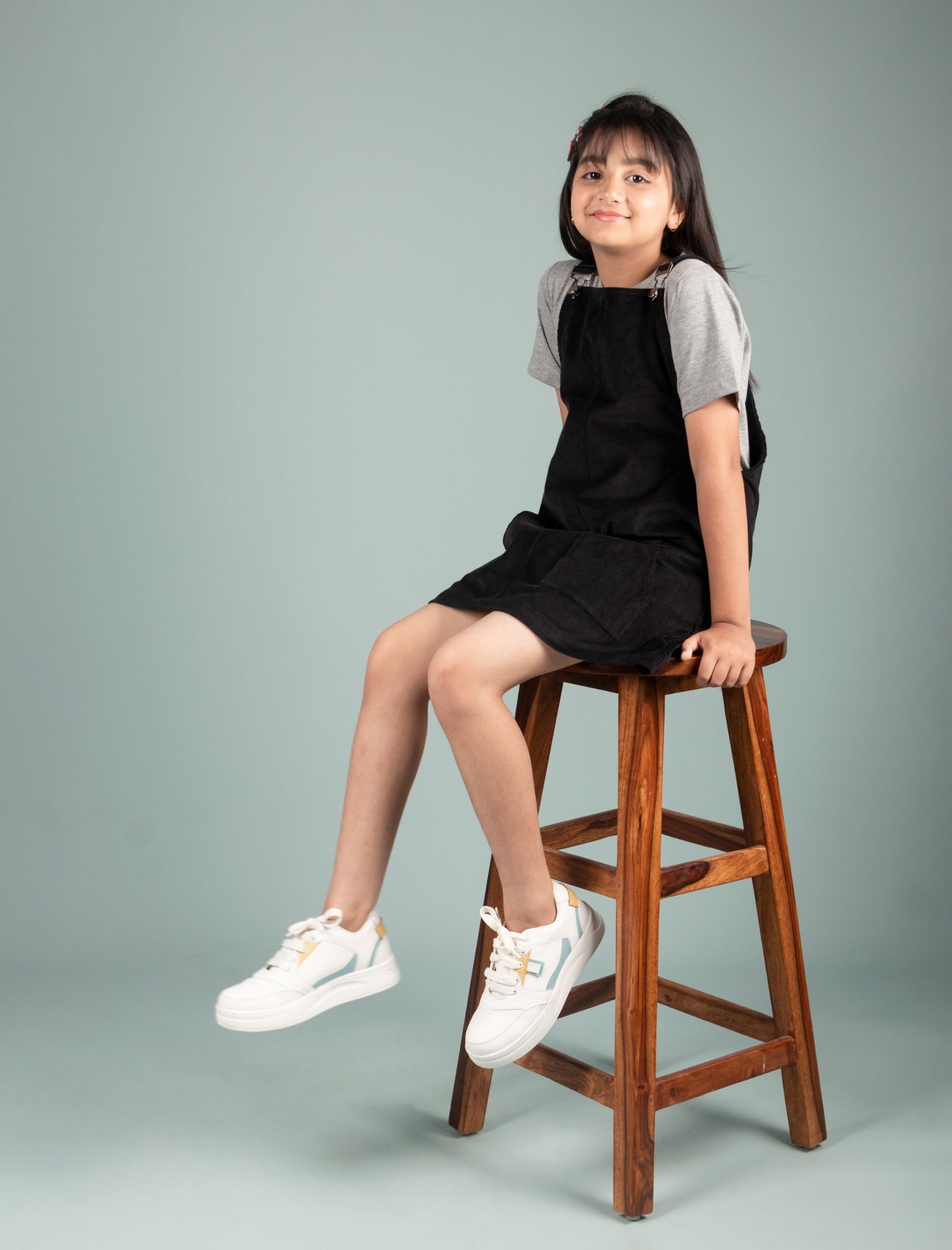 Classic Corduroy Pinafore Dress for Girls (Black) - Tweeny Mini