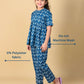 Peacock Print Night Suit for Kids Girls (Indigo Blue) - Tweeny Mini