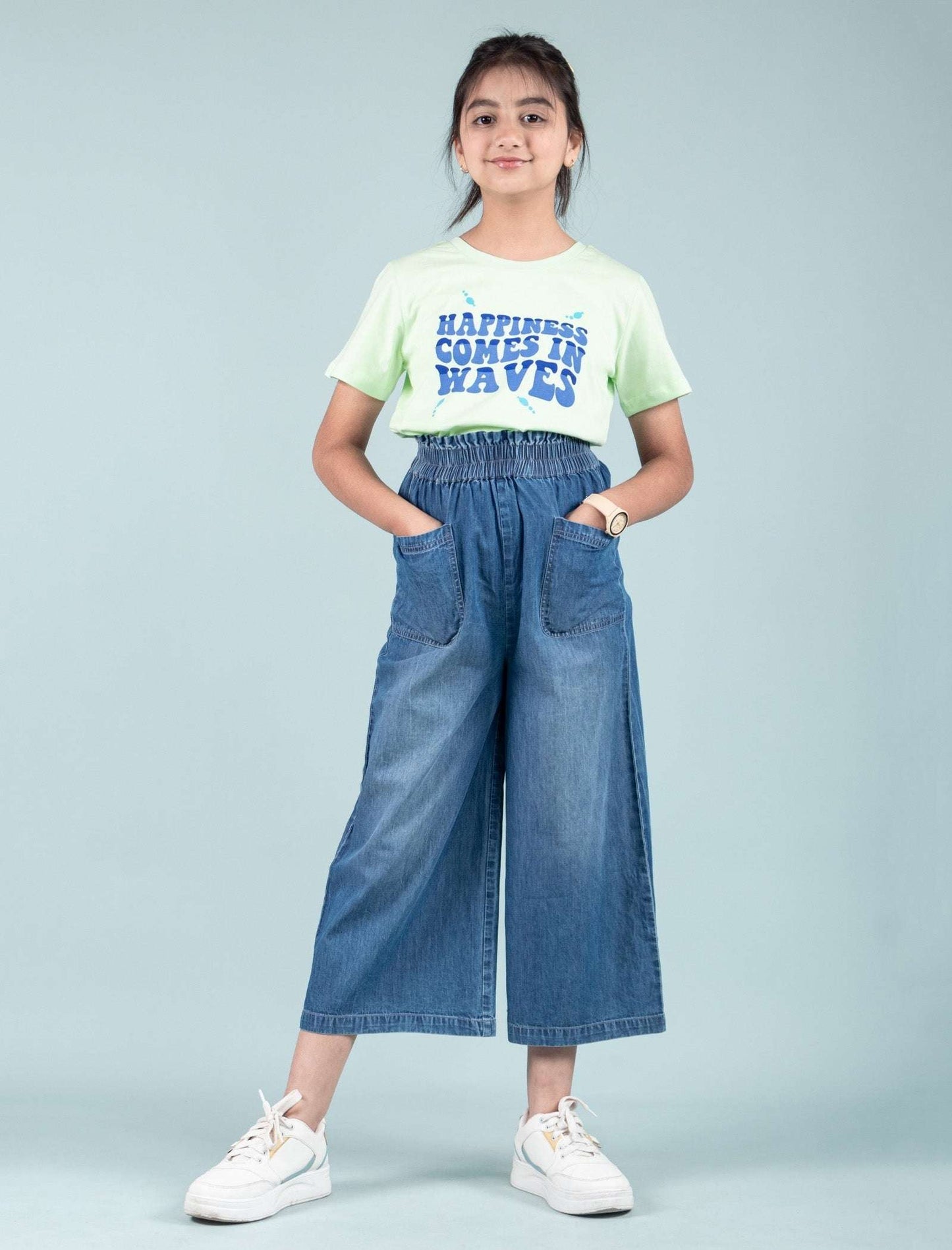 Summer Printed Graphic Tees for Girls Kids (Lime Green) - Tweeny Mini