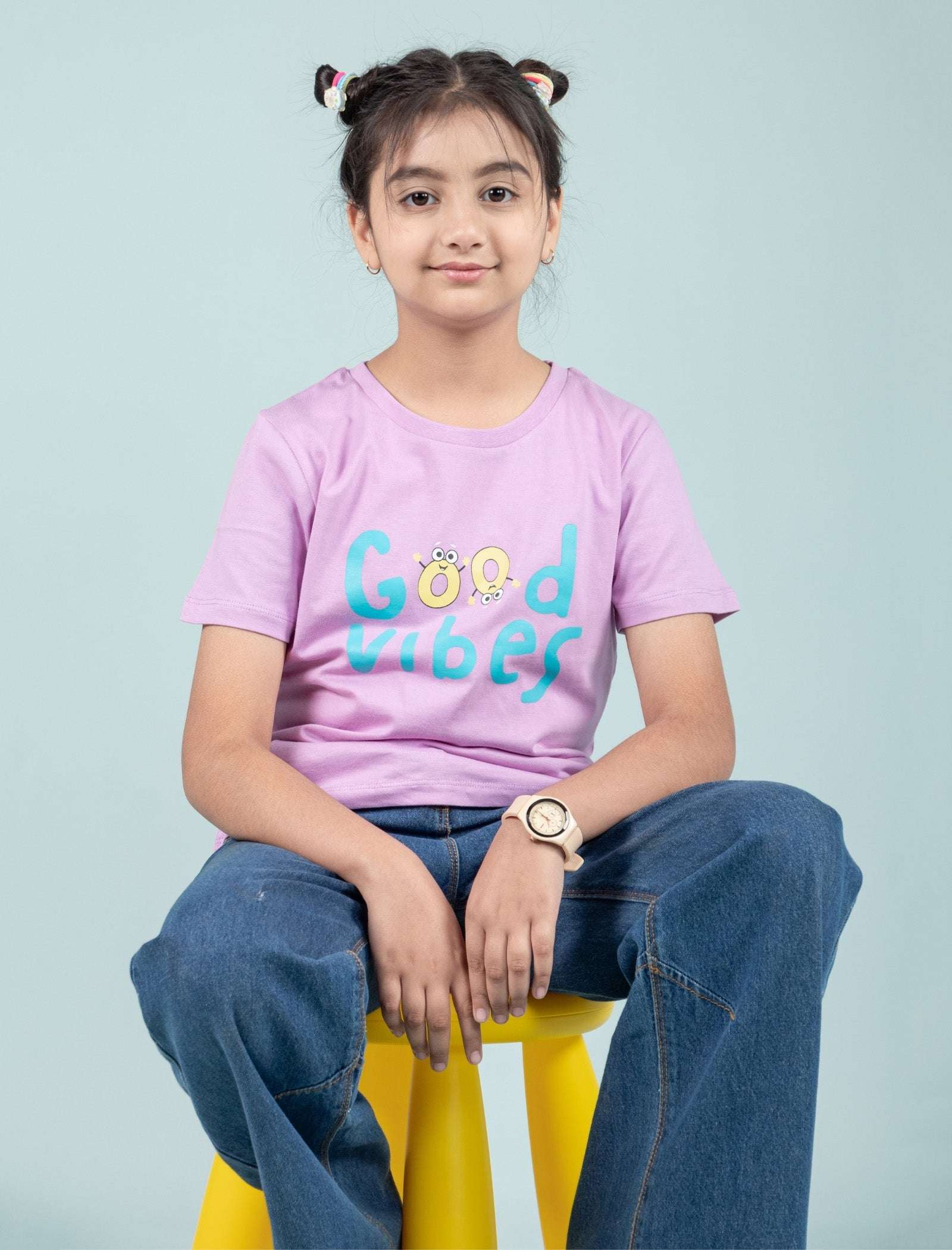 Summer Printed Graphic Tees for Girls Kids (Lavender) - Tweeny Mini