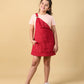 Premium Corduroy Pinafore Dungaree Dress for Girls with T-Shirt (Red) - Tweeny Mini