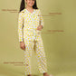 Lemon Printed Pure Cotton Girls Nightsuit (Lemon Yellow) - Tweeny Mini