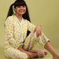 Lemon Printed Pure Cotton Girls Nightsuit (Lemon Yellow) - Tweeny Mini