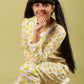 Lemon Printed Pure Cotton Girls Nightsuit (Lemon Yellow) - Tweeny Mini