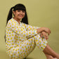 Lemon Printed Pure Cotton Girls Nightsuit (Lemon Yellow) - Tweeny Mini