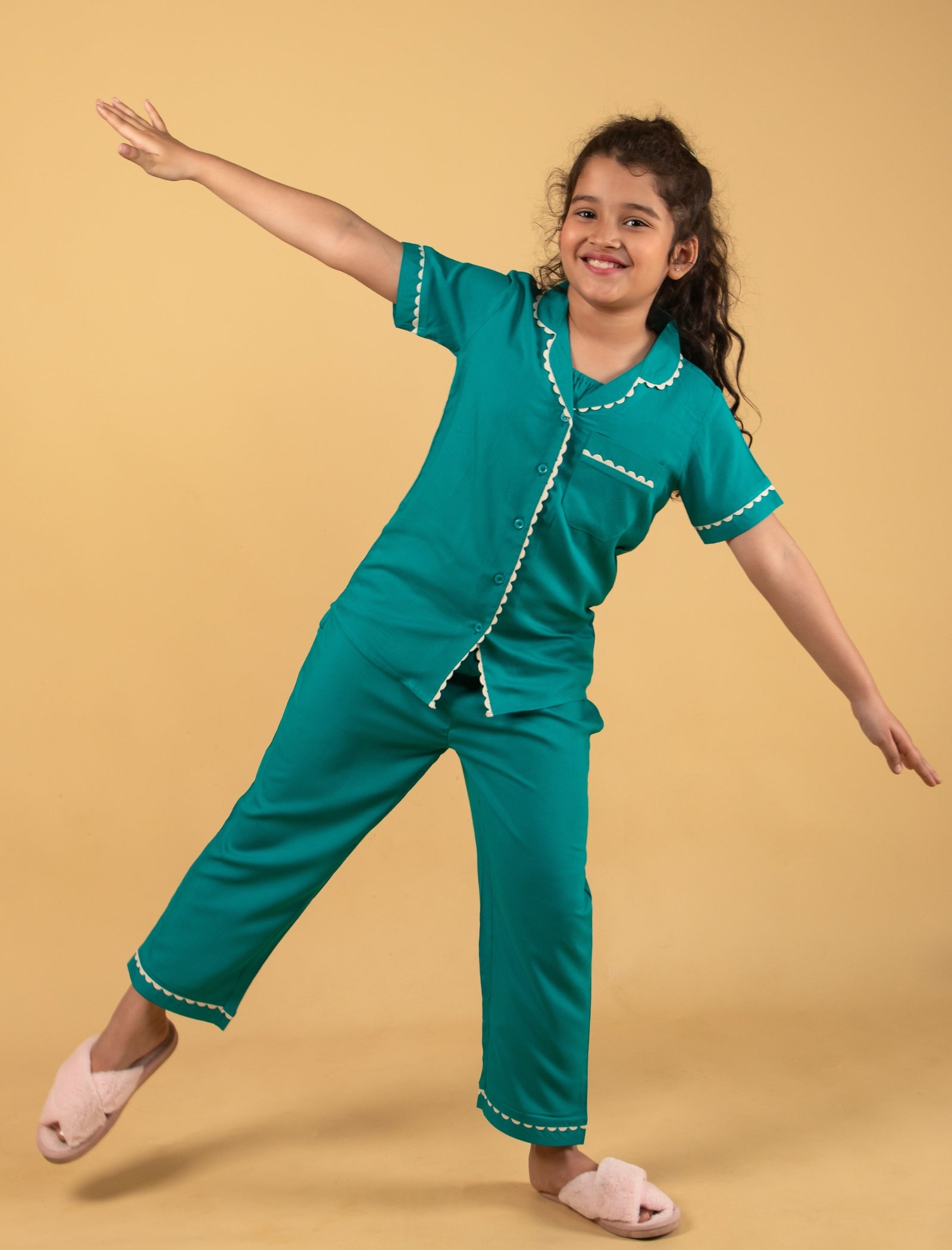 Opal Dreams Best Nightdress For Girls Kids (Teal Green) - Tweeny Mini