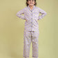 Little Sheep Printed Nightsuit for Girls Kids (Full Sleeves, Lavender) - Tweeny Mini