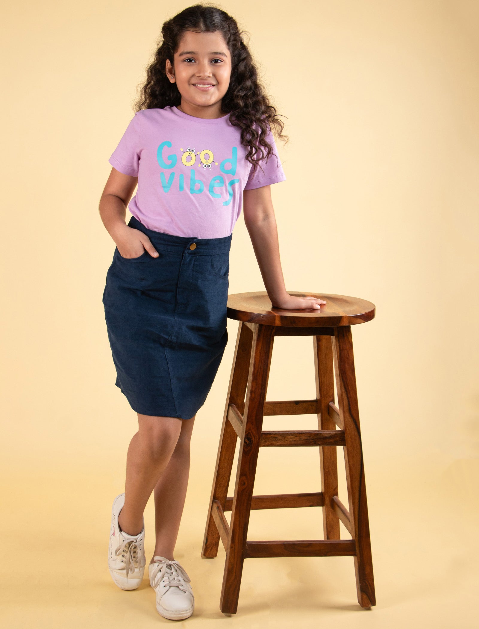 Premium Corduroy Skirt for Kids Girls (Blue) - Tweeny Mini