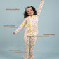 Dinosaur Printed Sleepwear for Girls Kids (Full Sleeves, Cream) - Tweeny Mini