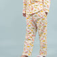Dinosaur Printed Sleepwear for Girls Kids (Full Sleeves, Cream) - Tweeny Mini