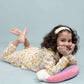 Dinosaur Printed Sleepwear for Girls Kids (Full Sleeves, Cream) - Tweeny Mini