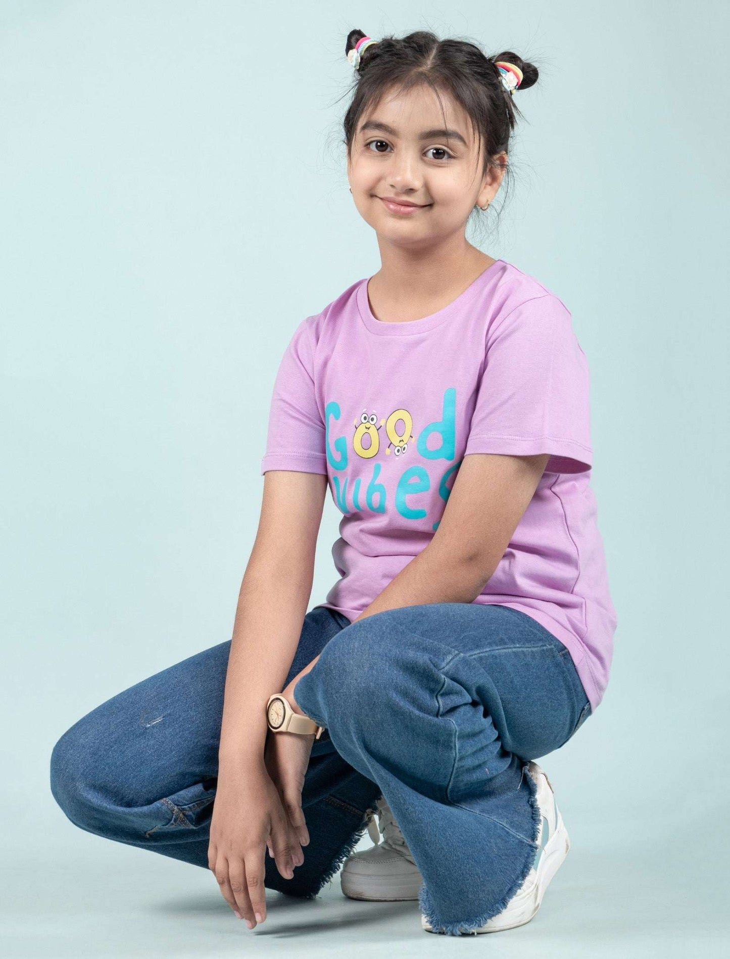 Summer Printed Graphic Tees for Girls Kids (Lavender) - Tweeny Mini