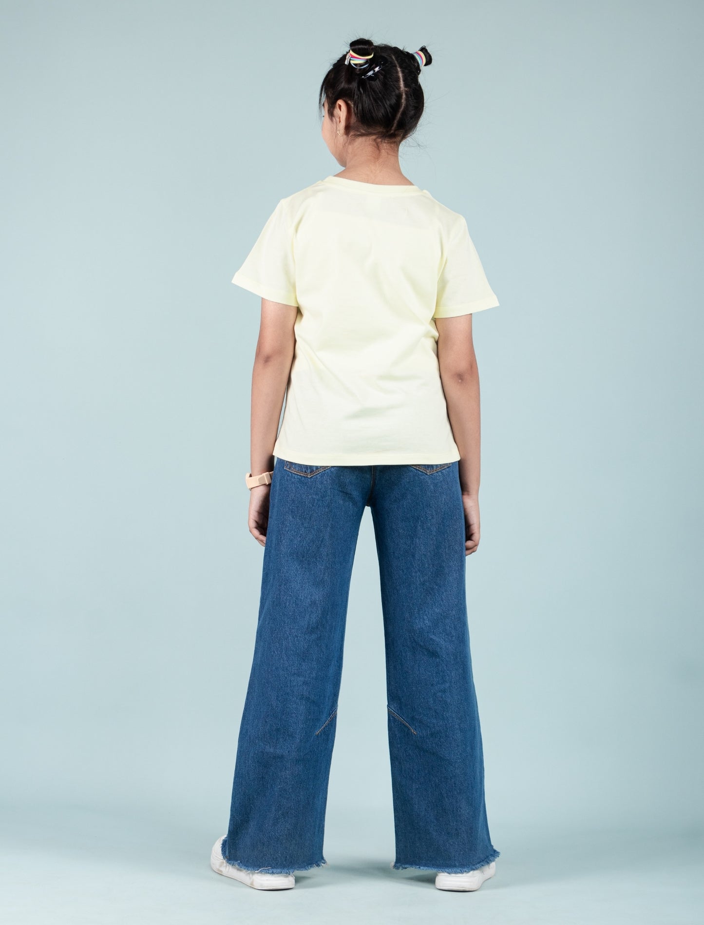 Summer Pure Cotton Graphic Tees for Kids Girls (Lemon Yellow) - Tweeny Mini