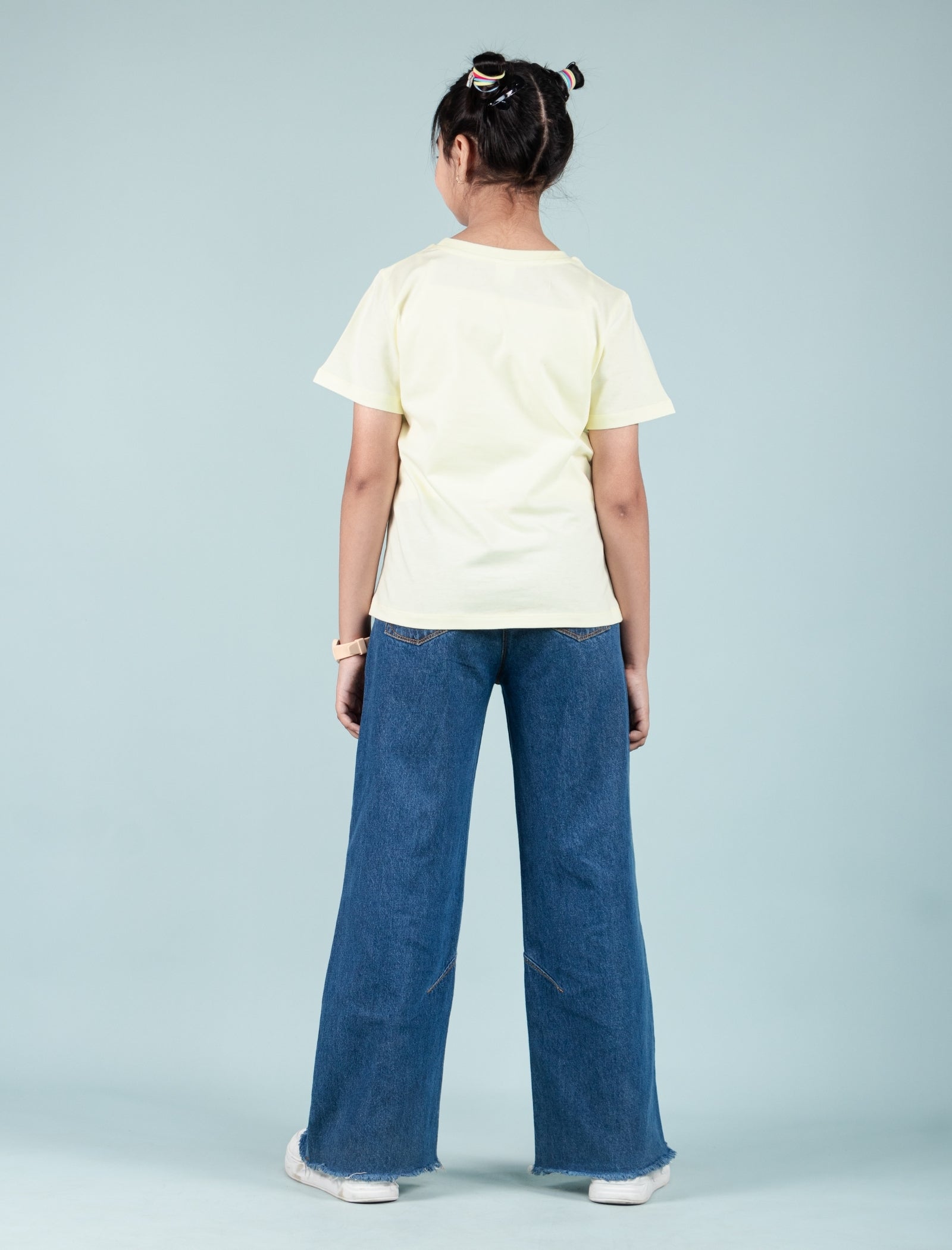 Summer Pure Cotton Graphic Tees for Kids Girls (Lemon Yellow) - Tweeny Mini