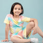 Pure Cotton Tie-Dye Summer Night Dress for Girls Kids (Multi Colour) - Tweeny Mini
