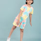Pure Cotton Tie-Dye Summer Night Dress for Girls Kids (Multi Colour) - Tweeny Mini
