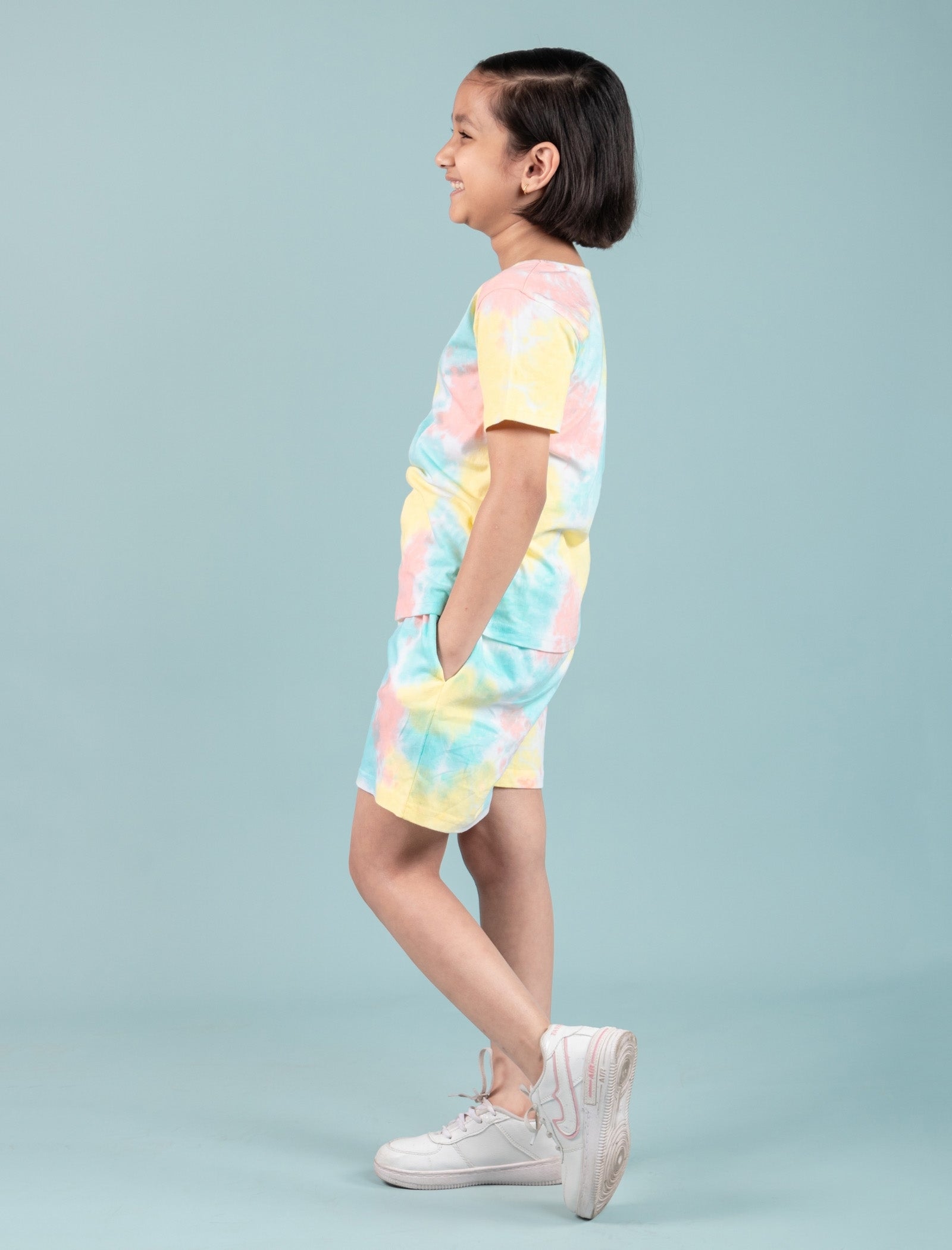 Pure Cotton Tie-Dye Summer Night Dress for Girls Kids (Multi Colour) - Tweeny Mini