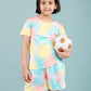 Pure Cotton Tie-Dye Summer Night Dress for Girls Kids (Multi Colour) - Tweeny Mini