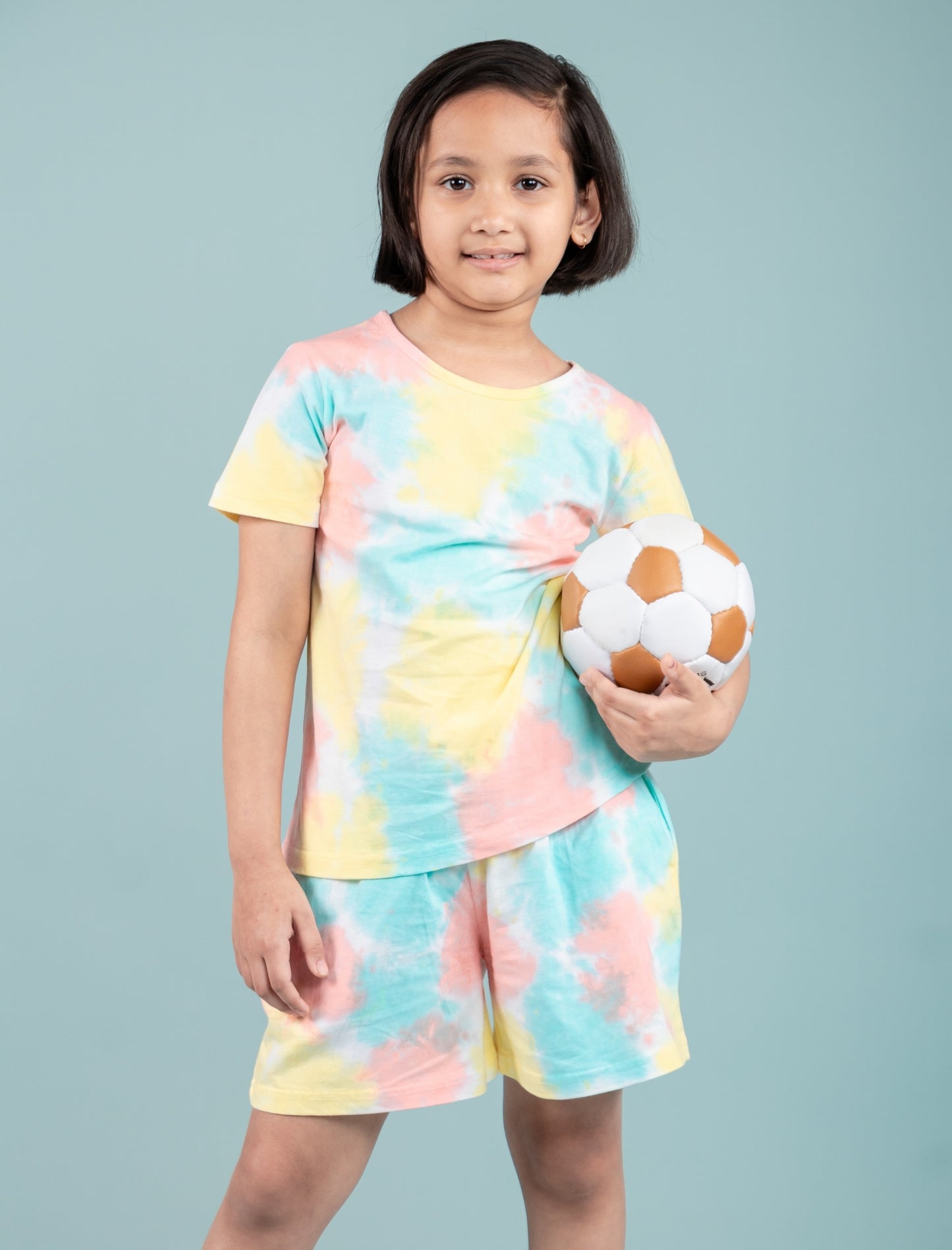 Pure Cotton Tie-Dye Summer Night Dress for Girls Kids (Multi Colour) - Tweeny Mini