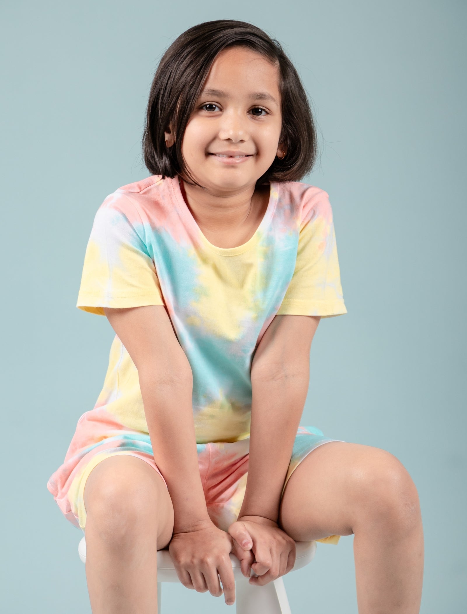 Pure Cotton Tie-Dye Summer Night Dress for Girls Kids (Multi Colour) - Tweeny Mini