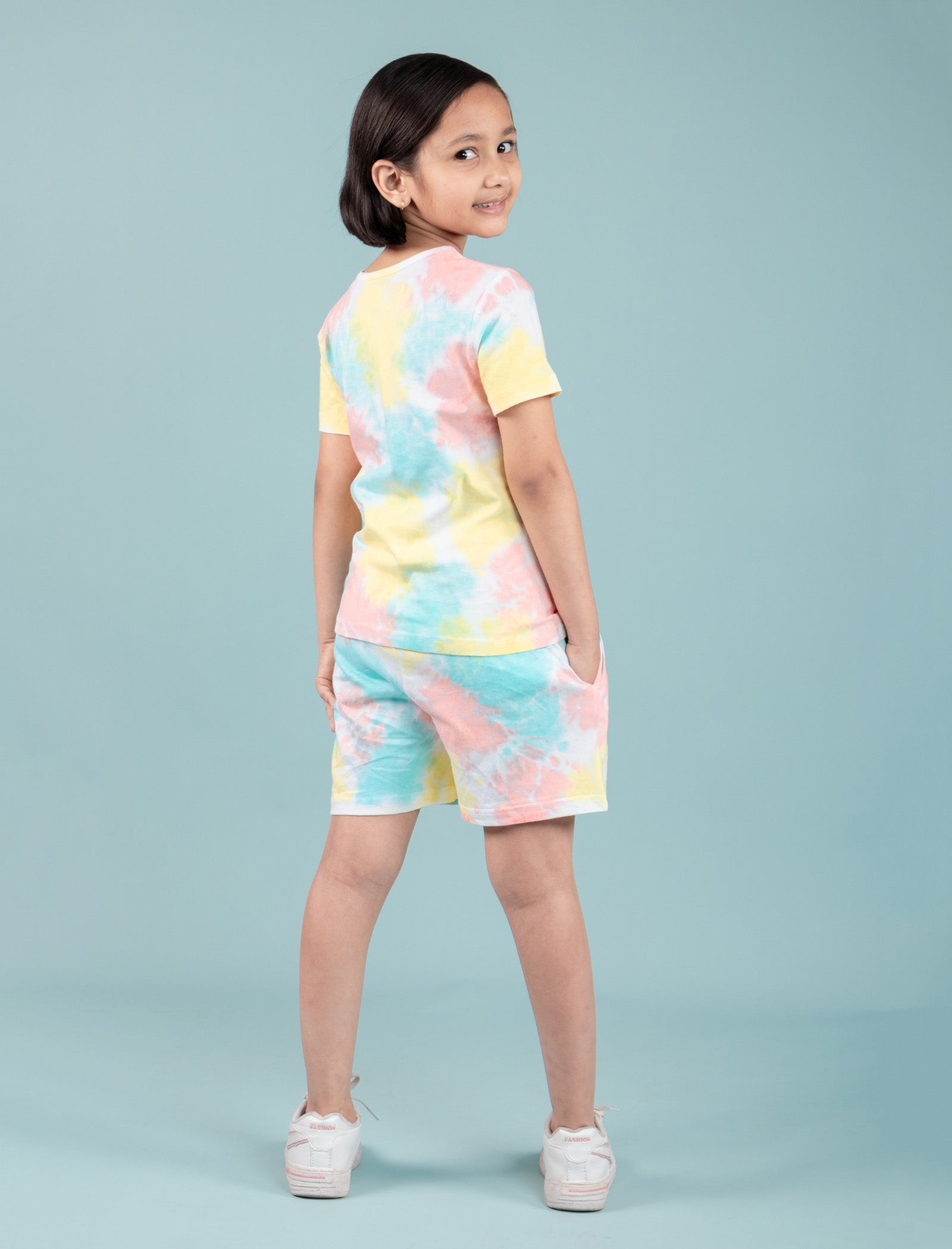 Pure Cotton Tie-Dye Summer Night Dress for Girls Kids (Multi Colour) - Tweeny Mini