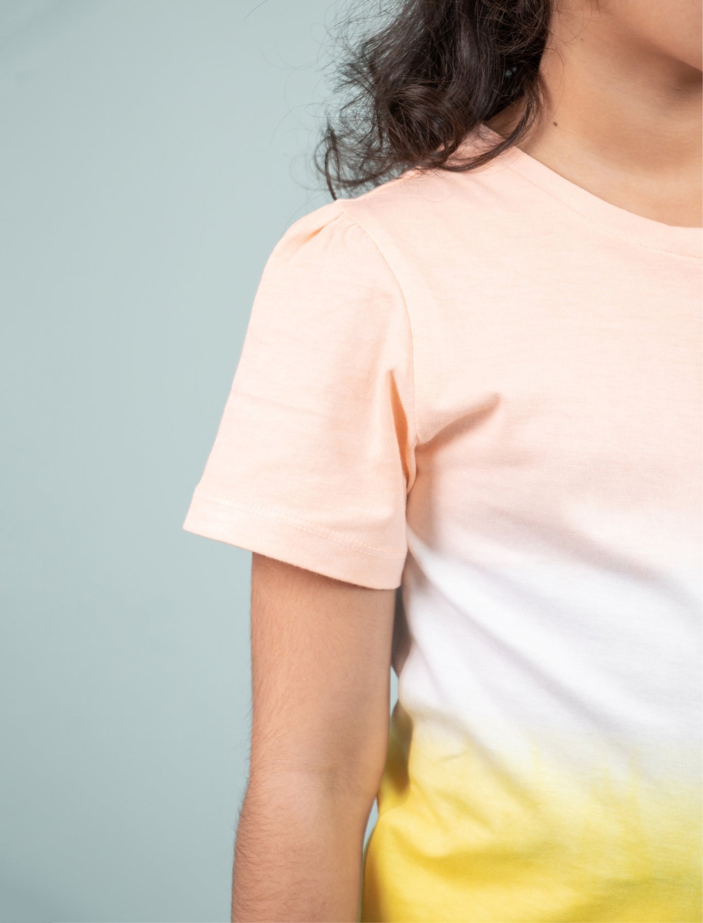 Ombre Tie-Dye Girls Nightsuit for Kids Girls with Pyjama Set (Yellow Peach) - Tweeny Mini